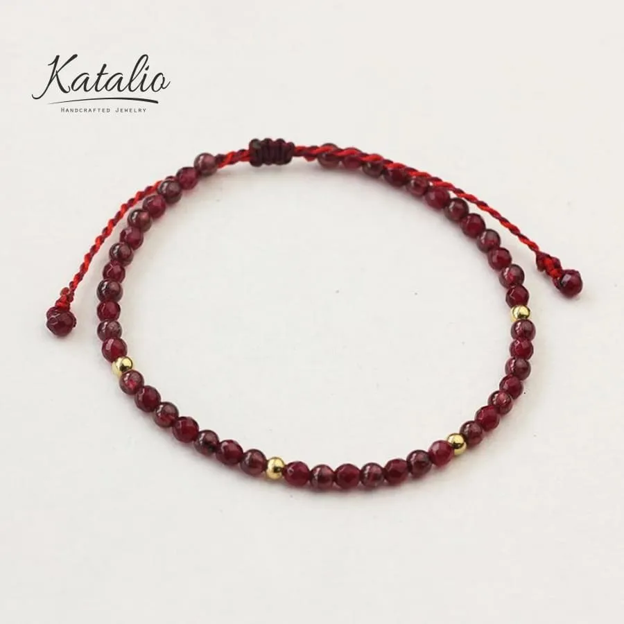 Natural Garnet Beaded Bracelet
