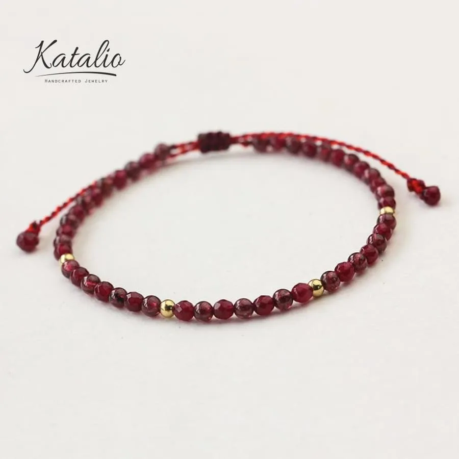 Natural Garnet Beaded Bracelet
