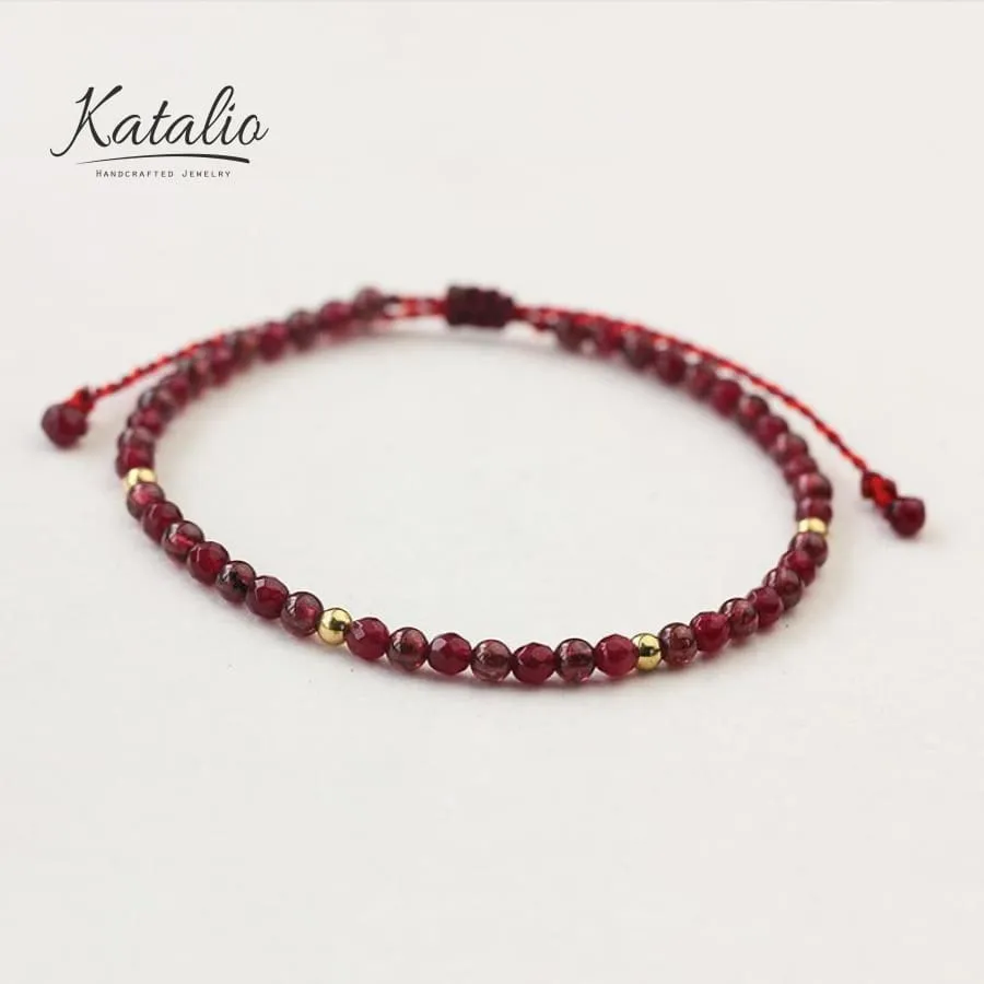 Natural Garnet Beaded Bracelet