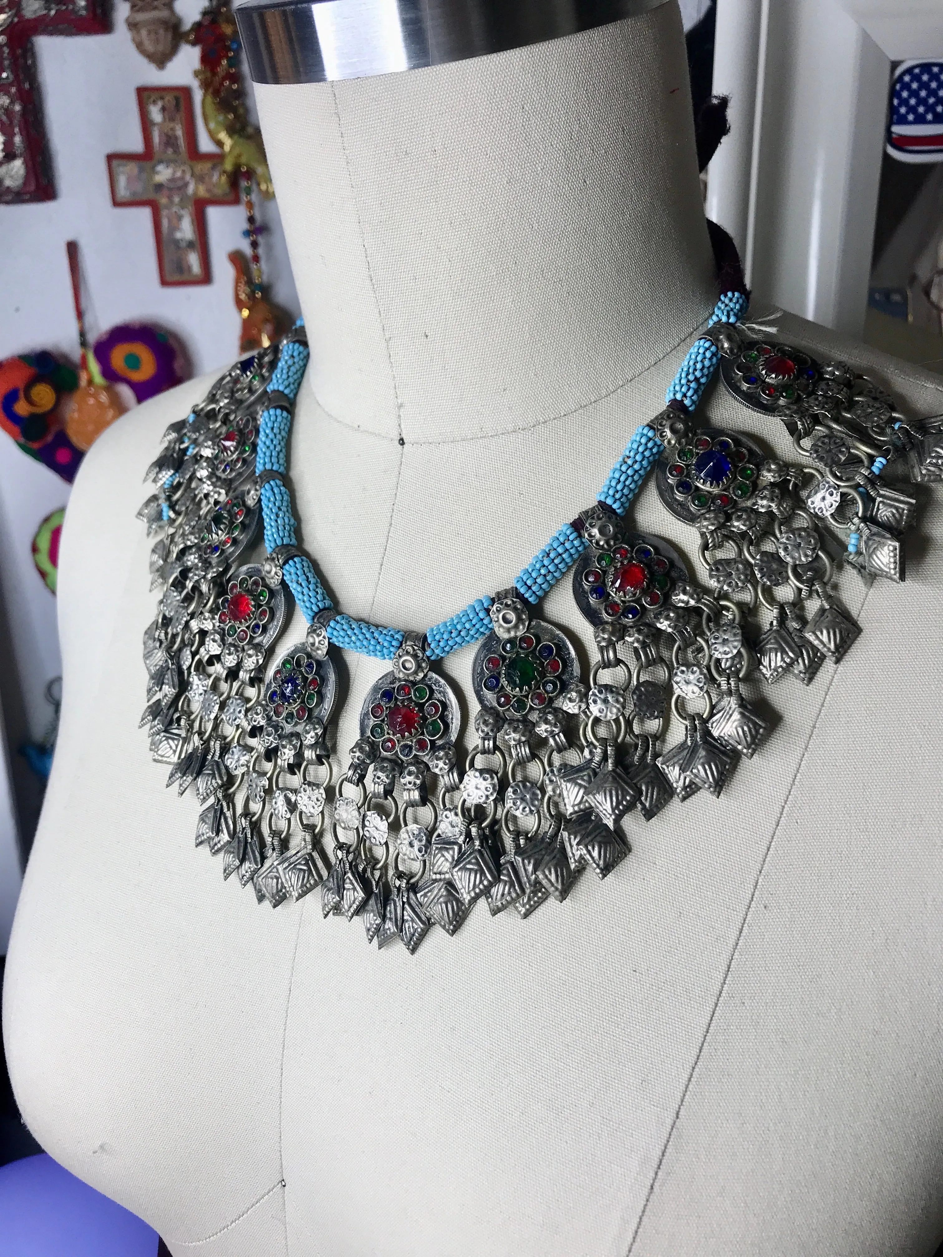 New Vintage Afghan Necklace/ Choker