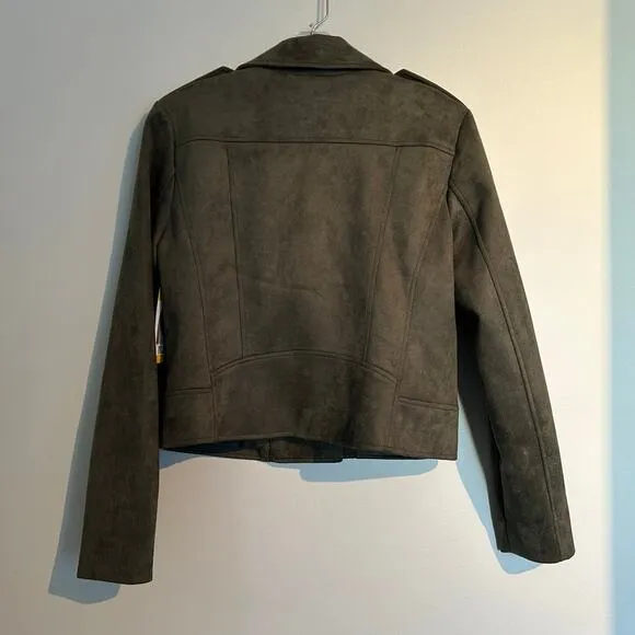 NWT BB Dakota Steve Madden Faux Suede Jacket, Olive Green, Women's Medium