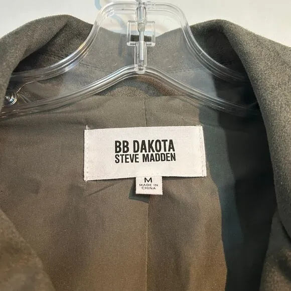 NWT BB Dakota Steve Madden Faux Suede Jacket, Olive Green, Women's Medium