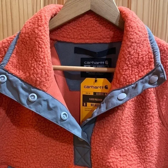 Nwt Carhartt Women's Relaxed Fit Front Pocket Fleece Pullover Size Medium