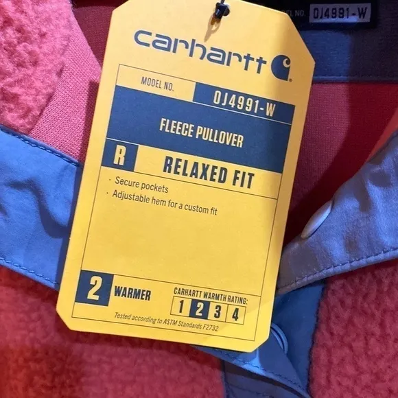 Nwt Carhartt Women's Relaxed Fit Front Pocket Fleece Pullover Size Medium