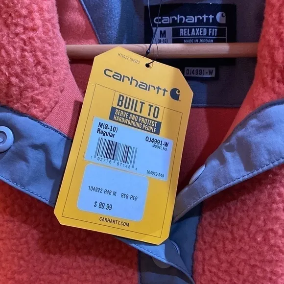 Nwt Carhartt Women's Relaxed Fit Front Pocket Fleece Pullover Size Medium