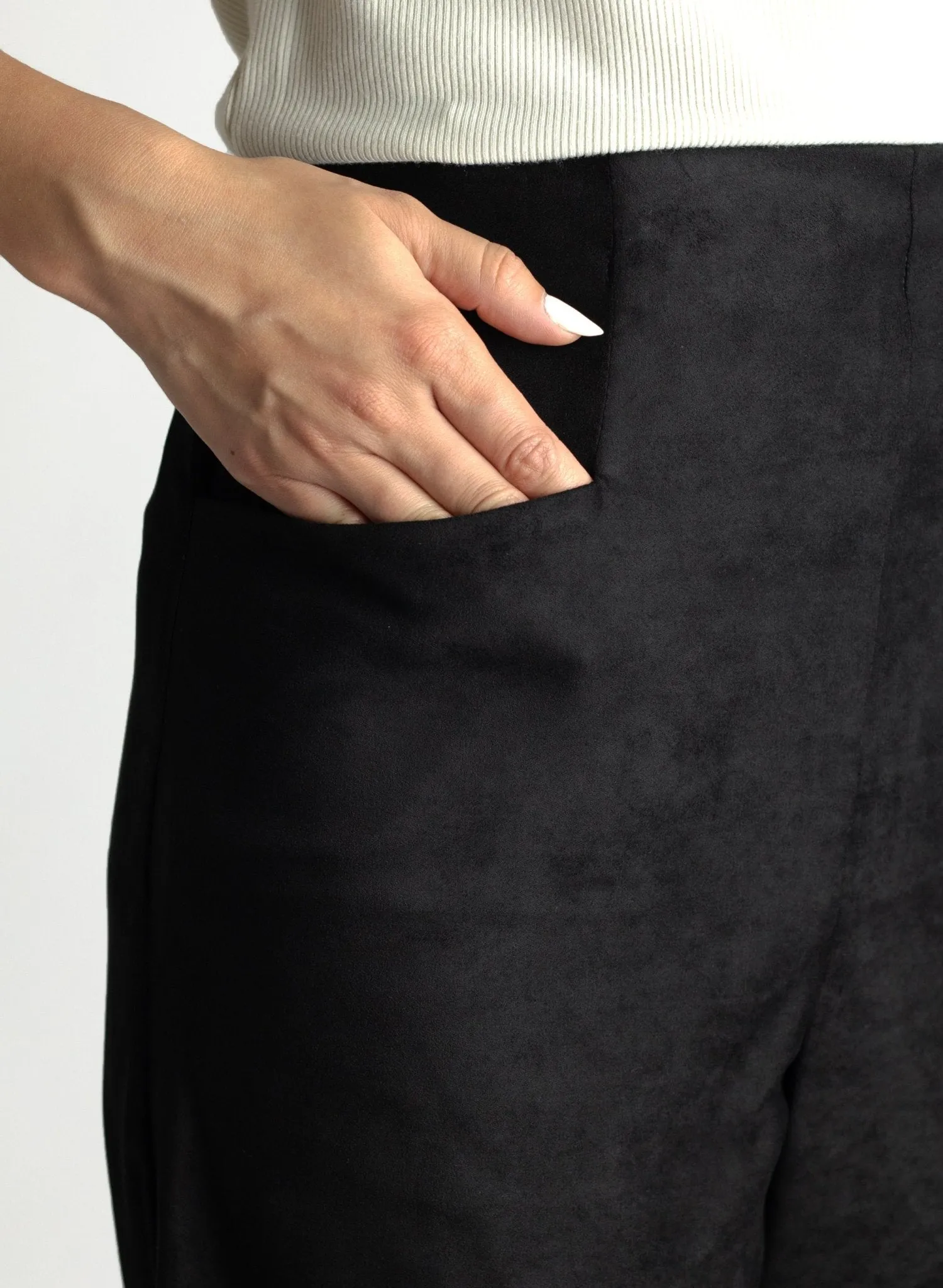 Odette Pant - Black Suede