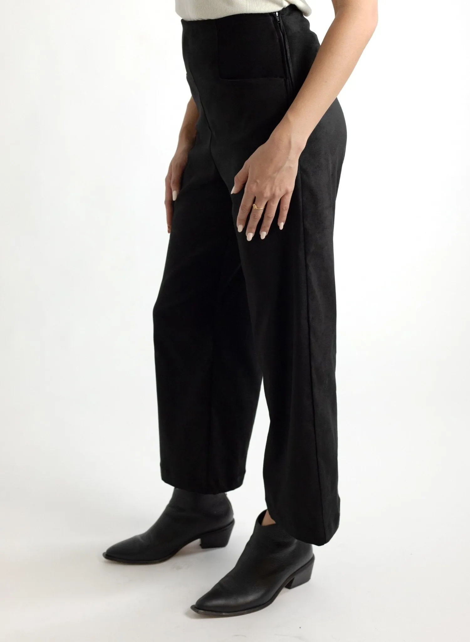 Odette Pant - Black Suede