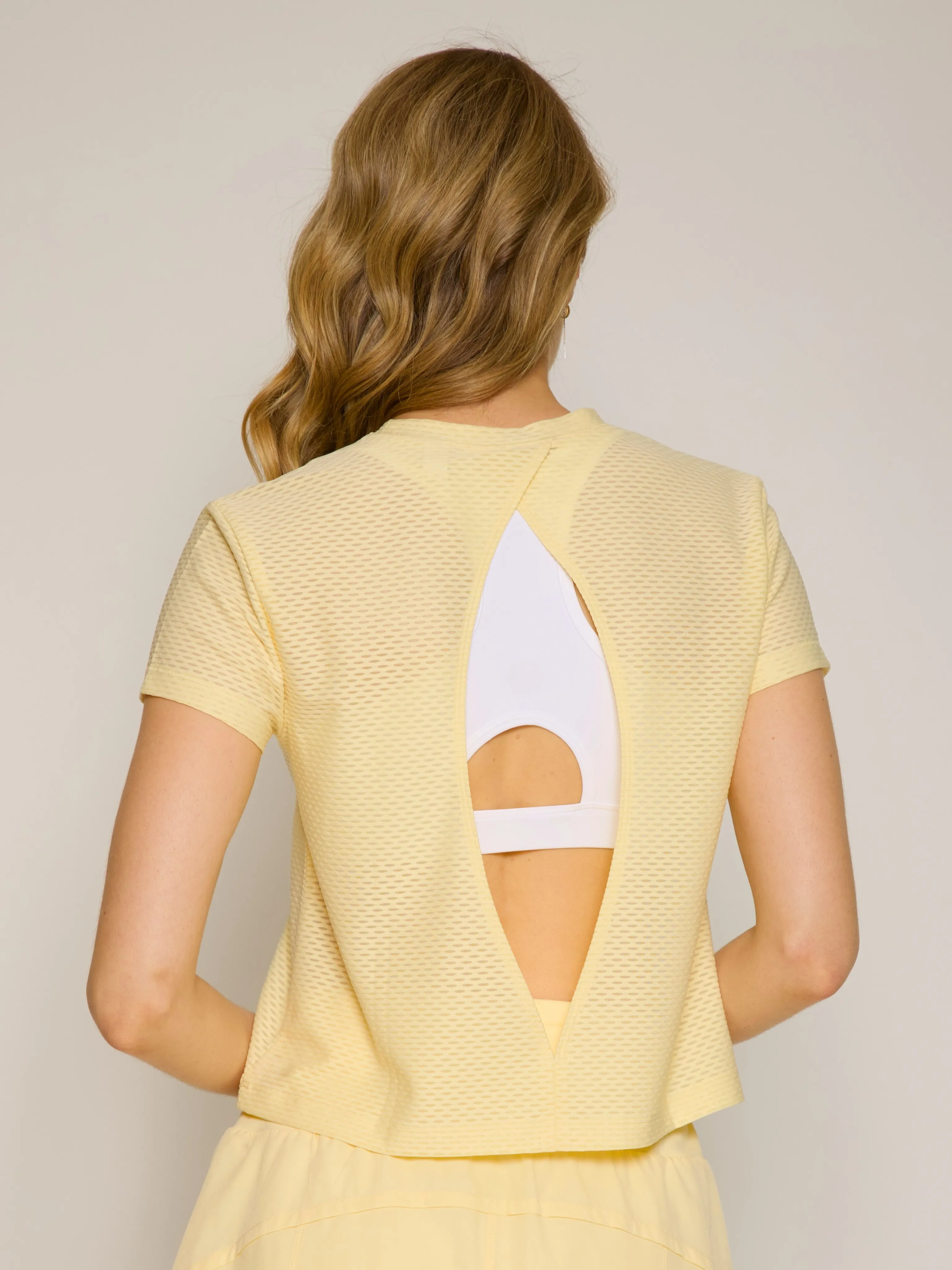 Open Back Short Sleeve Honey Tee
