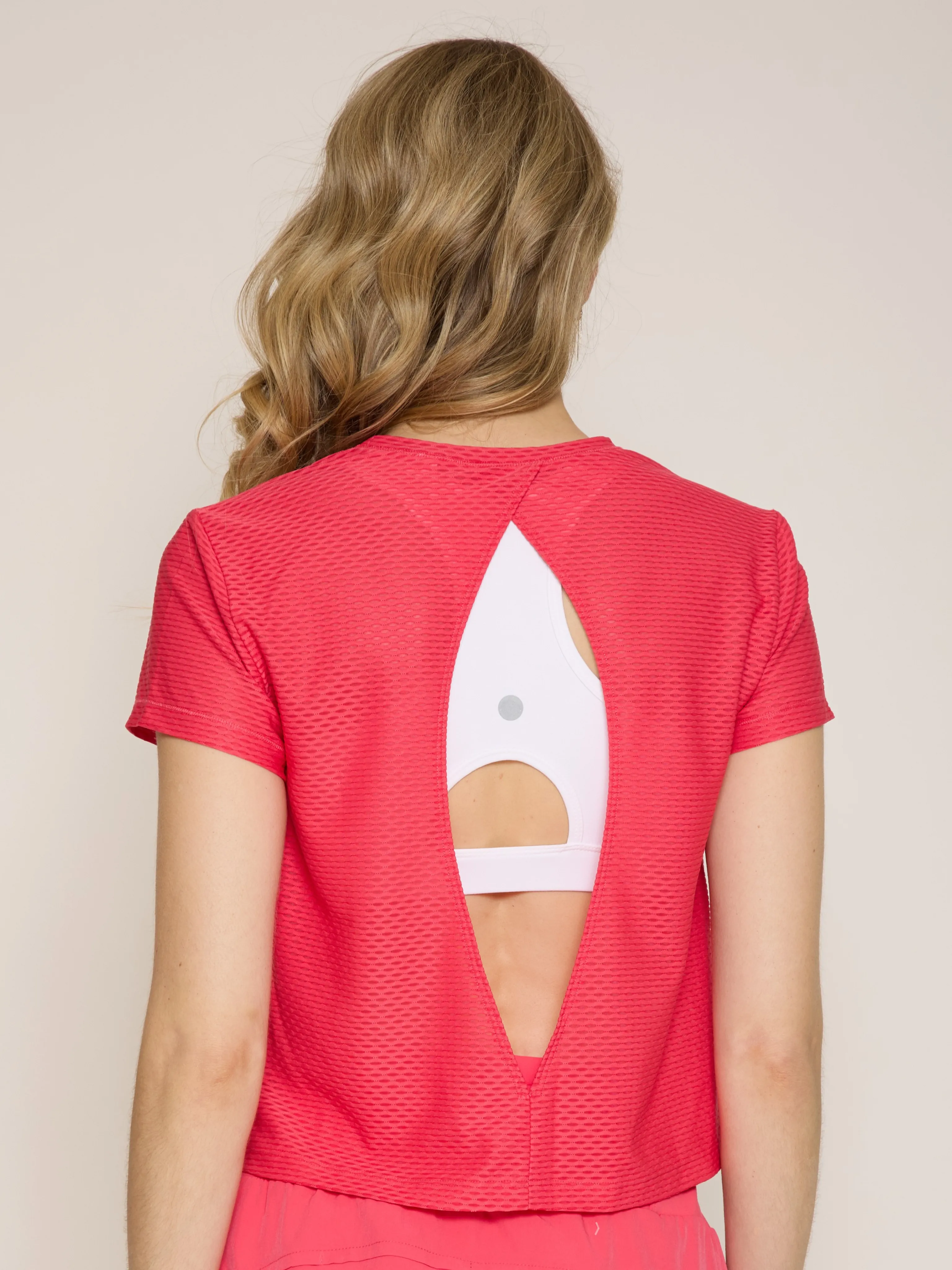 Open Back Short Sleeve Honey Tee
