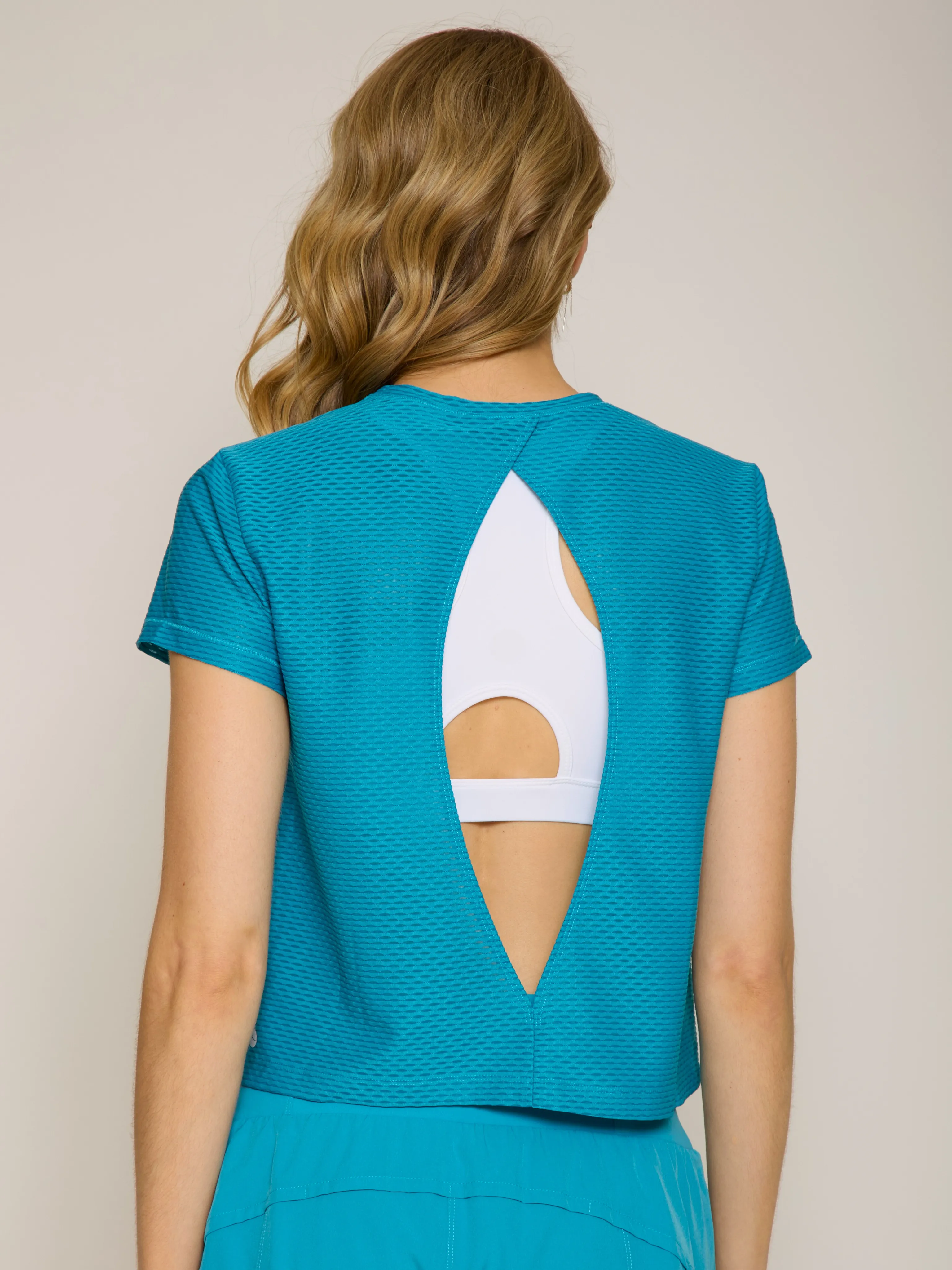 Open Back Short Sleeve Honey Tee