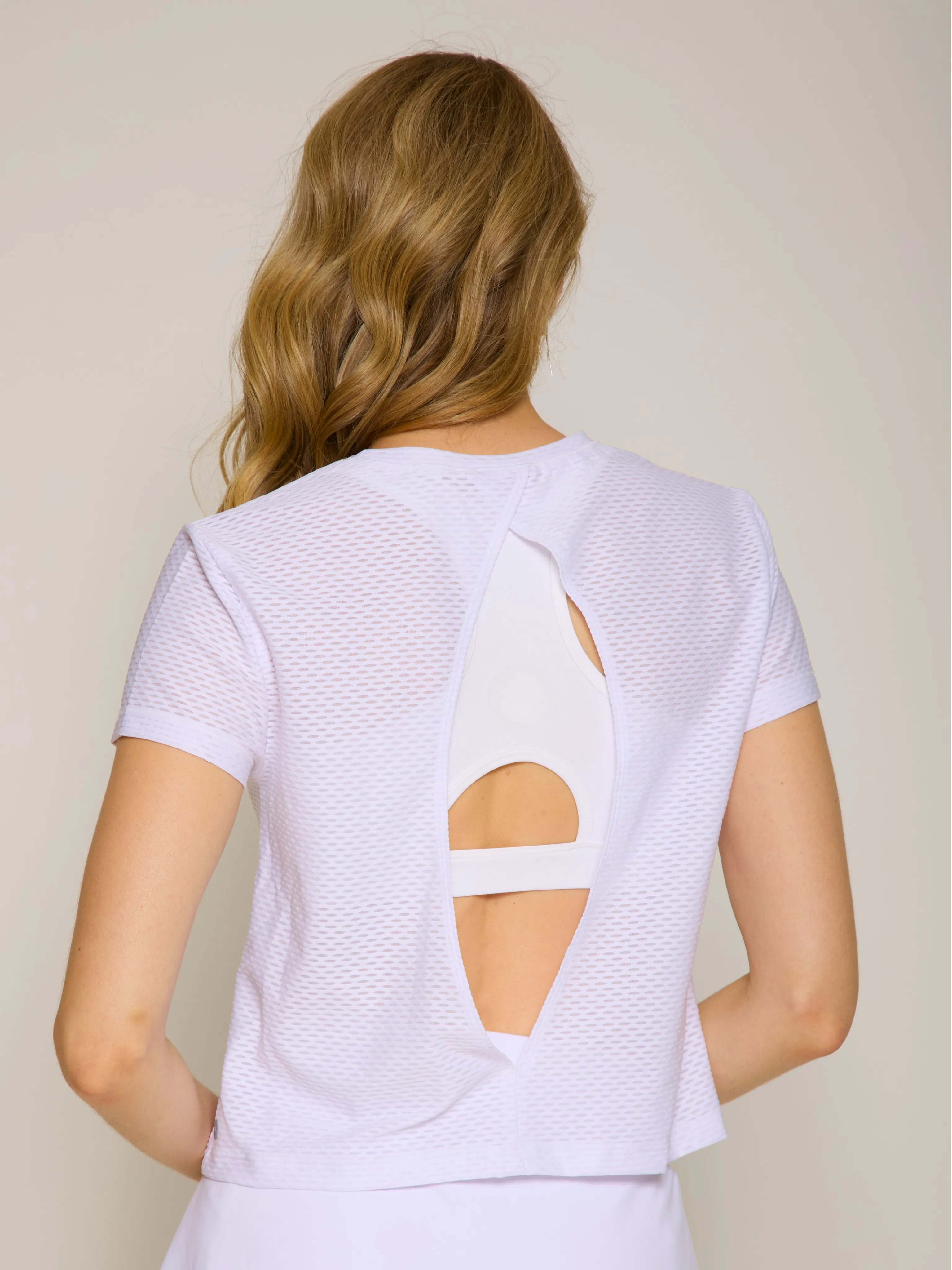 Open Back Short Sleeve Honey Tee
