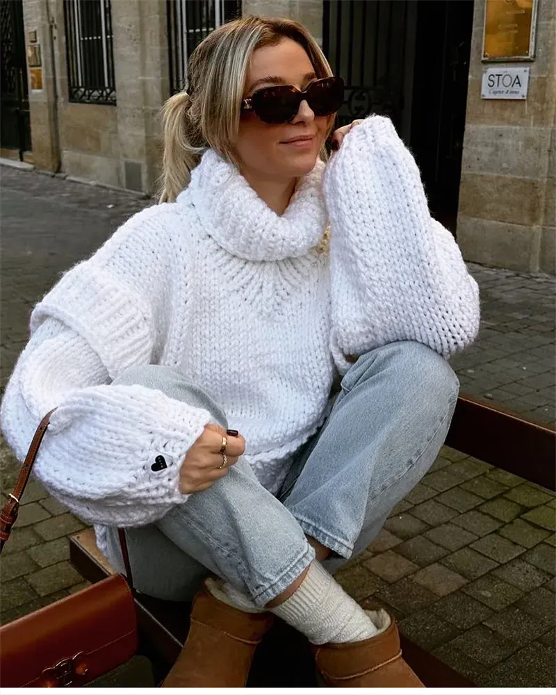 Oversized Teddy Sweater | Fleece Knit | Funnel Neck