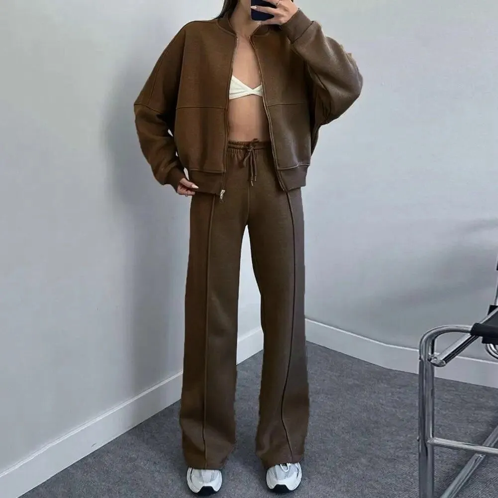 Oversized Zip Hoodie and Wide-Leg Pants Set | Cozy Streetwear | Effortless Style