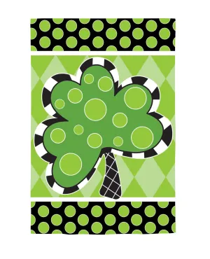 Patterned Shamrock Suede Garden Flag,141909an