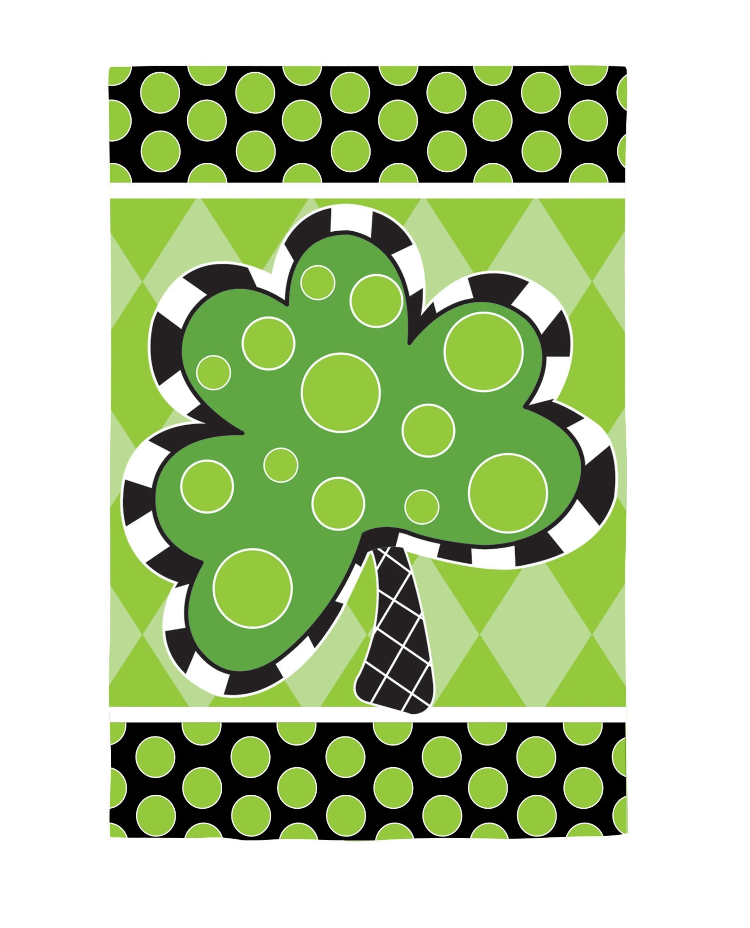 Patterned Shamrock Suede Garden Flag,141909an