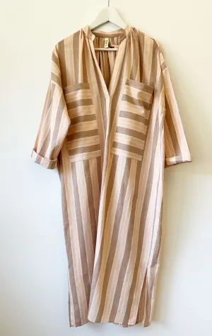 Peach / Nude two pocket caftan
