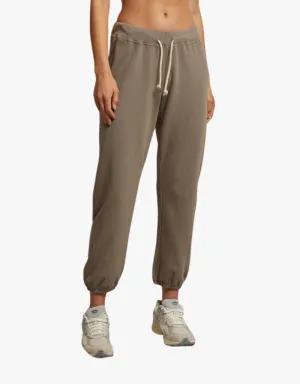 Perfect White Tee Toni French Terry Joggers in Mushroom