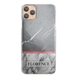 Personalised Sony Phone Hard Case with Classy Text on Stylish Dual Marble