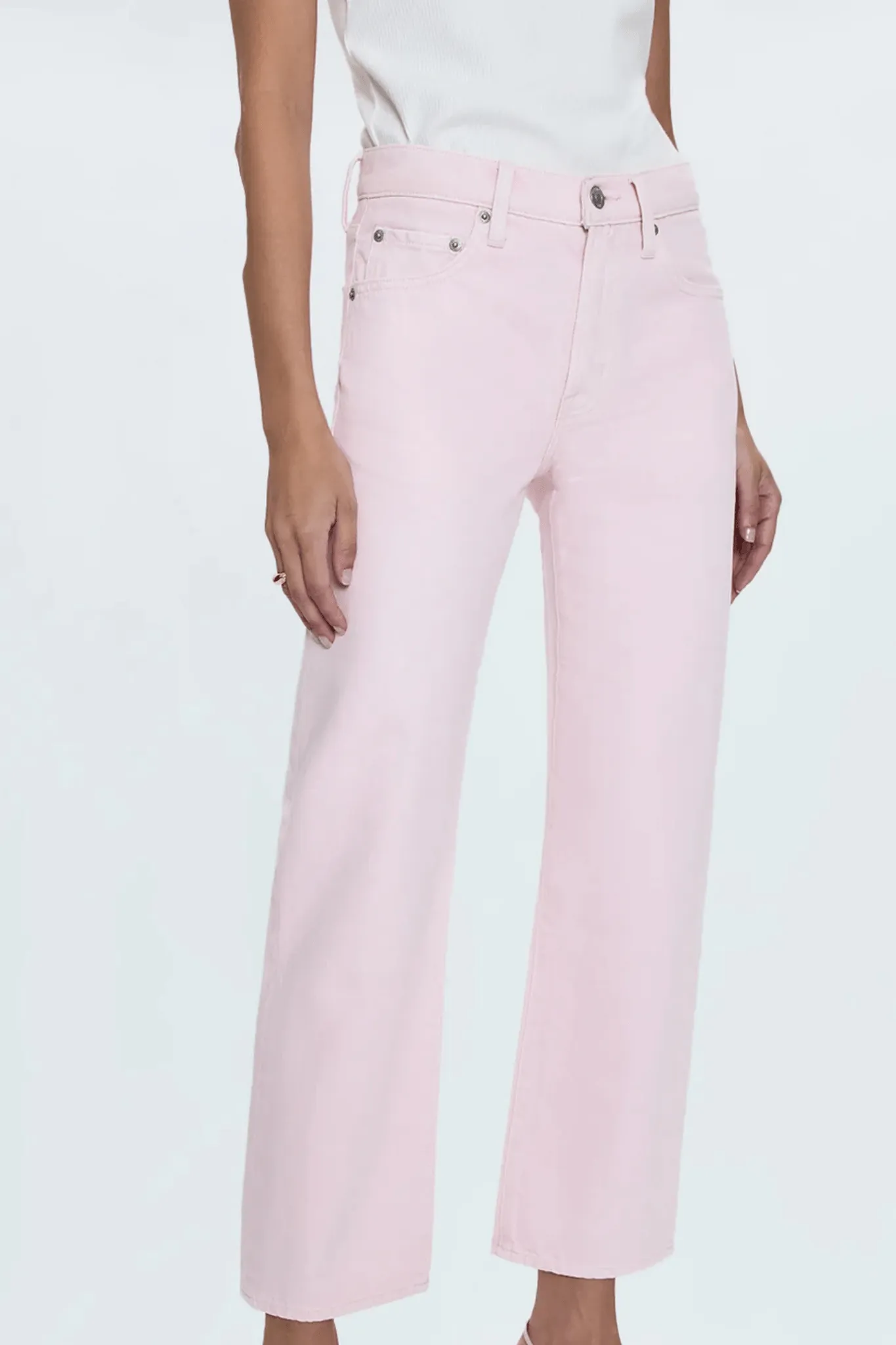 Pistola: Lexi Mid Rise Bowed Pant in Blush