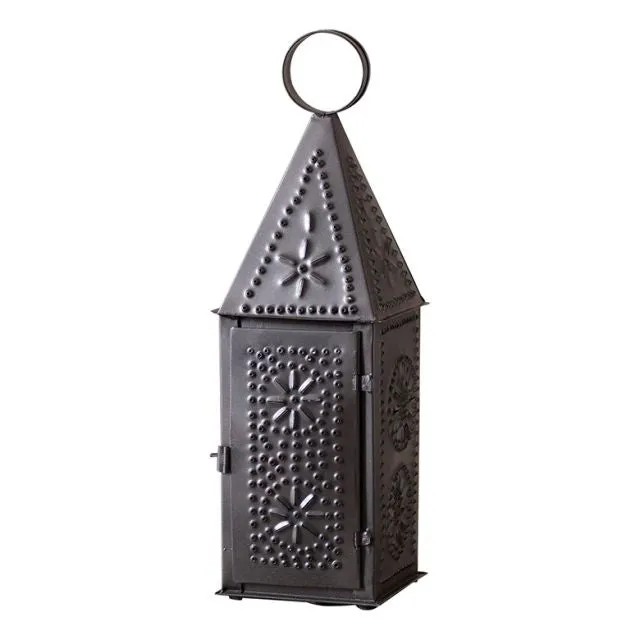 Punched Tin Small Square Lantern