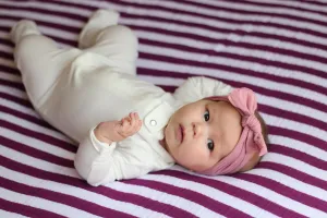 Purple Rose Striped Muslin Blanket