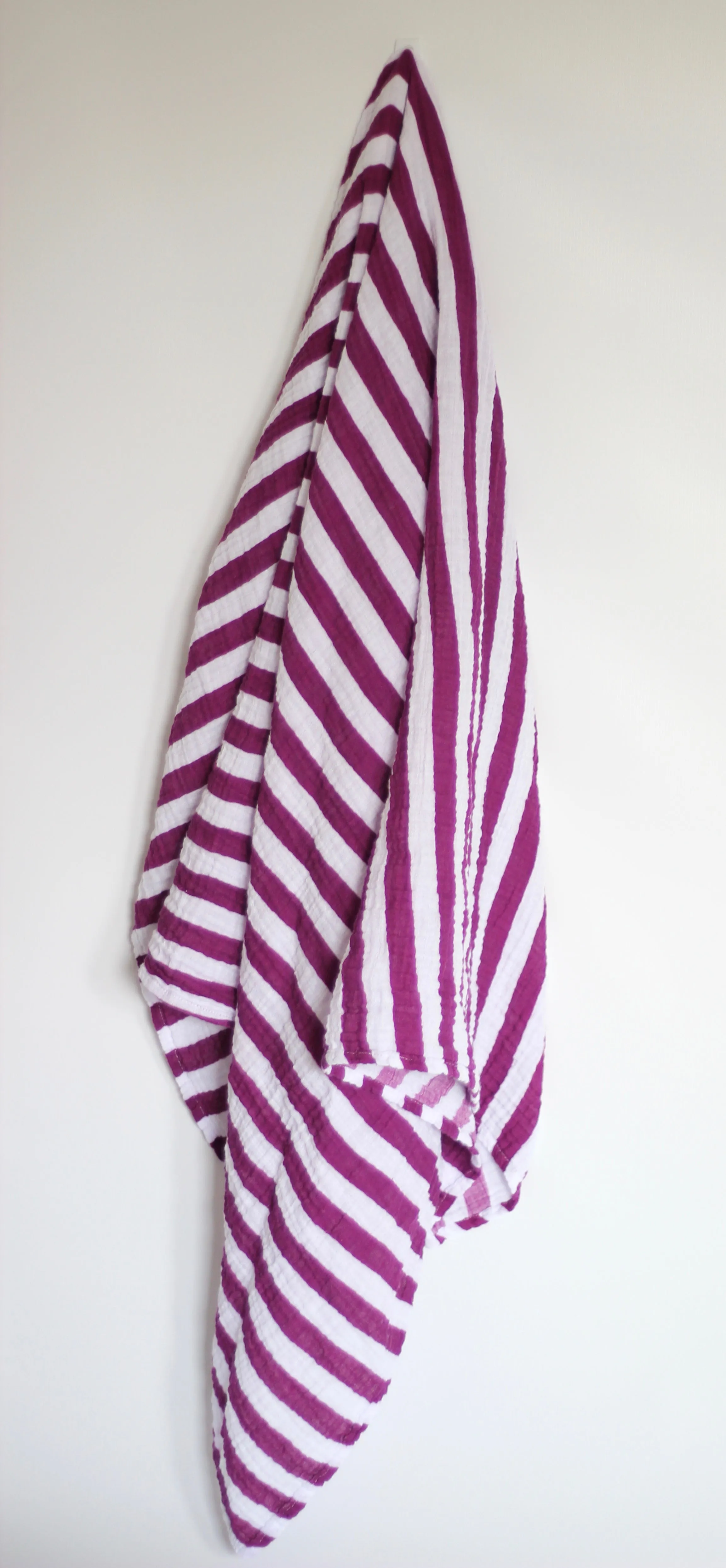 Purple Rose Striped Muslin Blanket