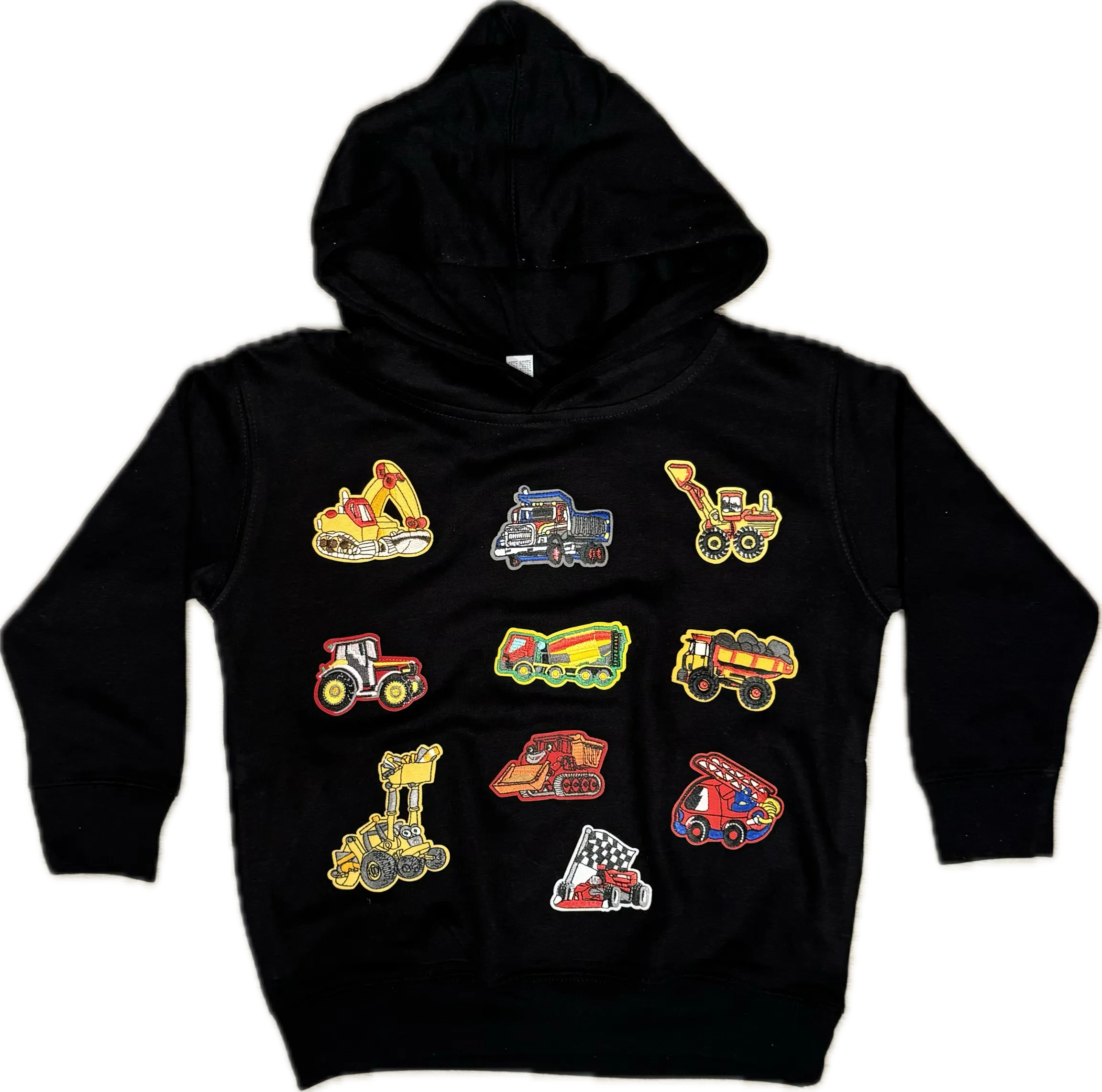 RAGG TATTOO- TRUCKS Patch Pull Over Hoodie (Black)