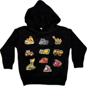 RAGG TATTOO- TRUCKS Patch Pull Over Hoodie (Black)