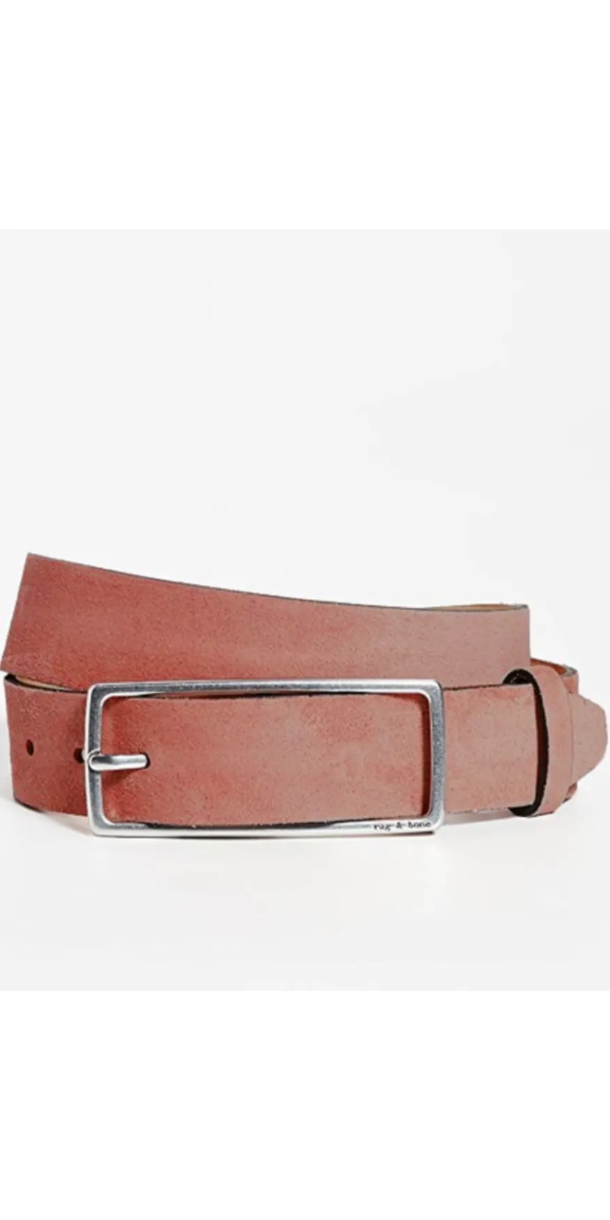 Rebound Suede Belt | Peony   Redwood