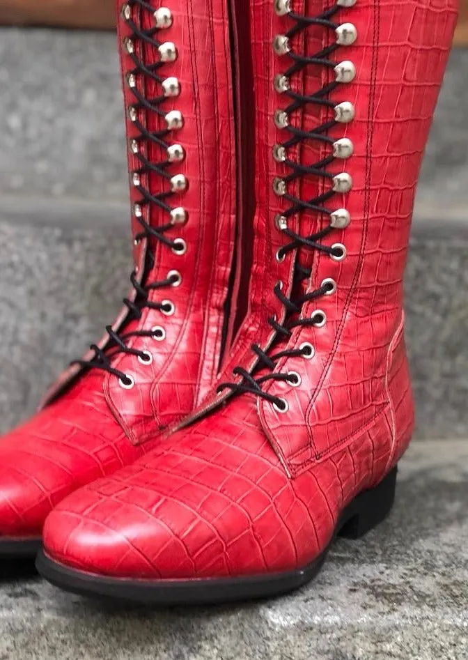 Red Faux Croco