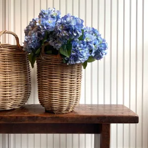 Round Wicker Basket with Handles
