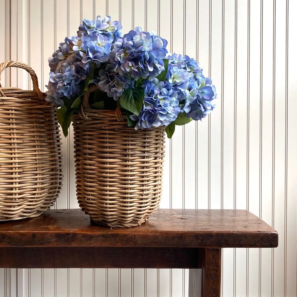 Round Wicker Basket with Handles
