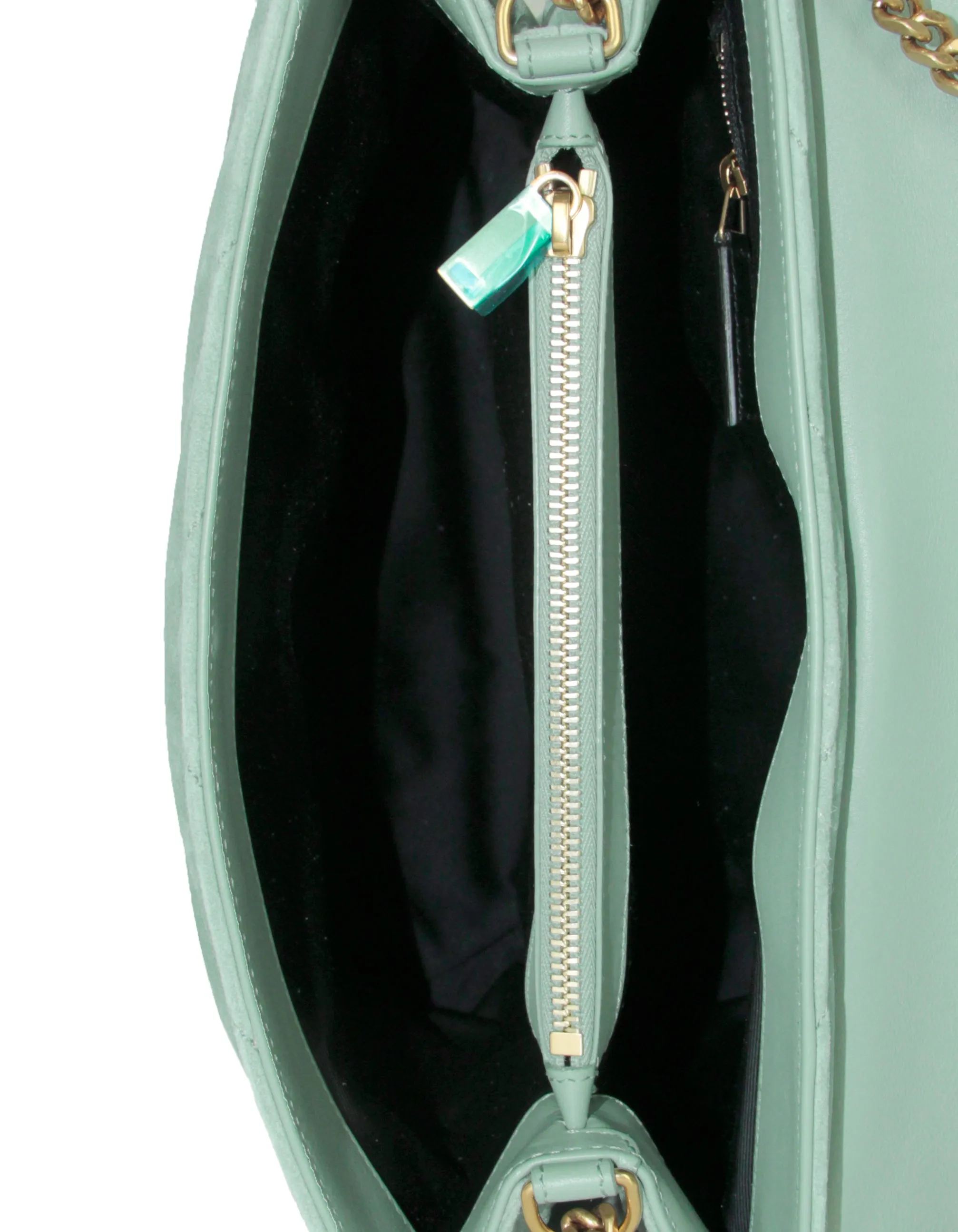 Saint Laurent Vert Opaline Suede Y Medium Loulou Chain Shoulder Bag