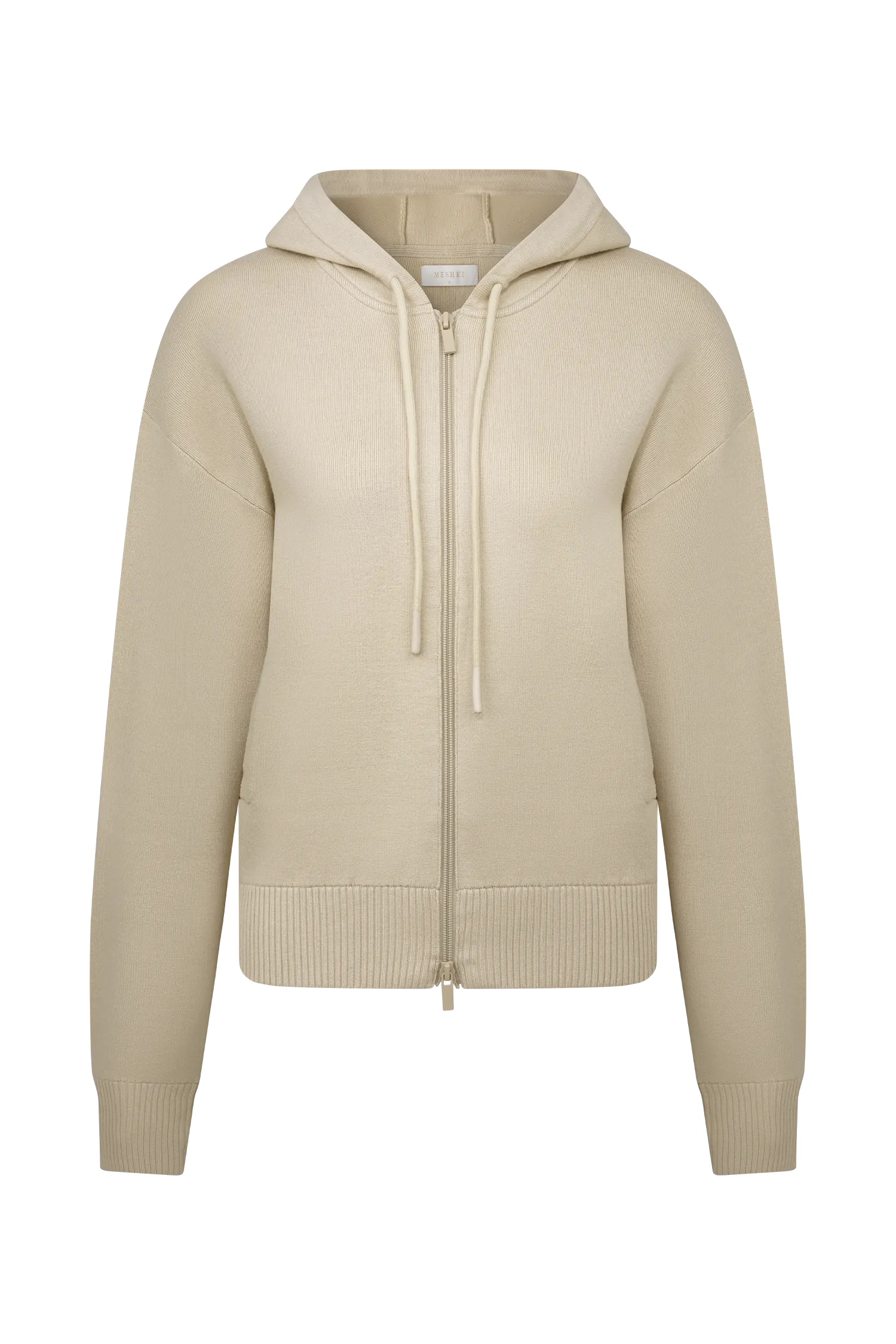 Sami Zip Front Knit Hoodie - Camel