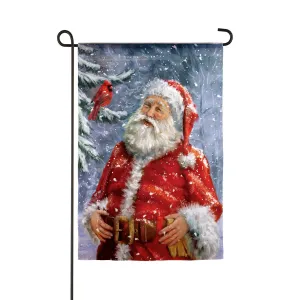 Santa's Birds Garden Suede Flag,14s9330