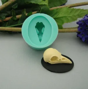 Silicone Mold Crow Skull Flexible for Crafts,  Resin, Clay.