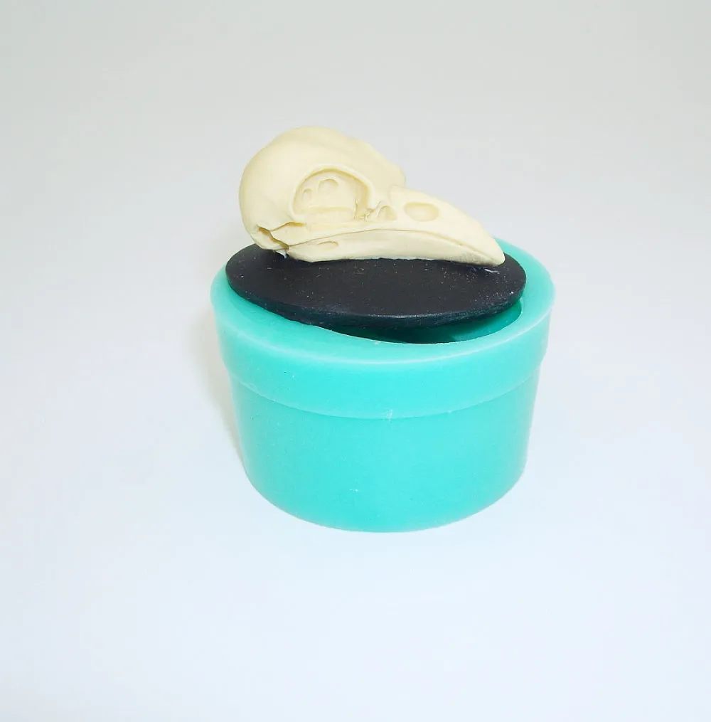 Silicone Mold Crow Skull Flexible for Crafts,  Resin, Clay.
