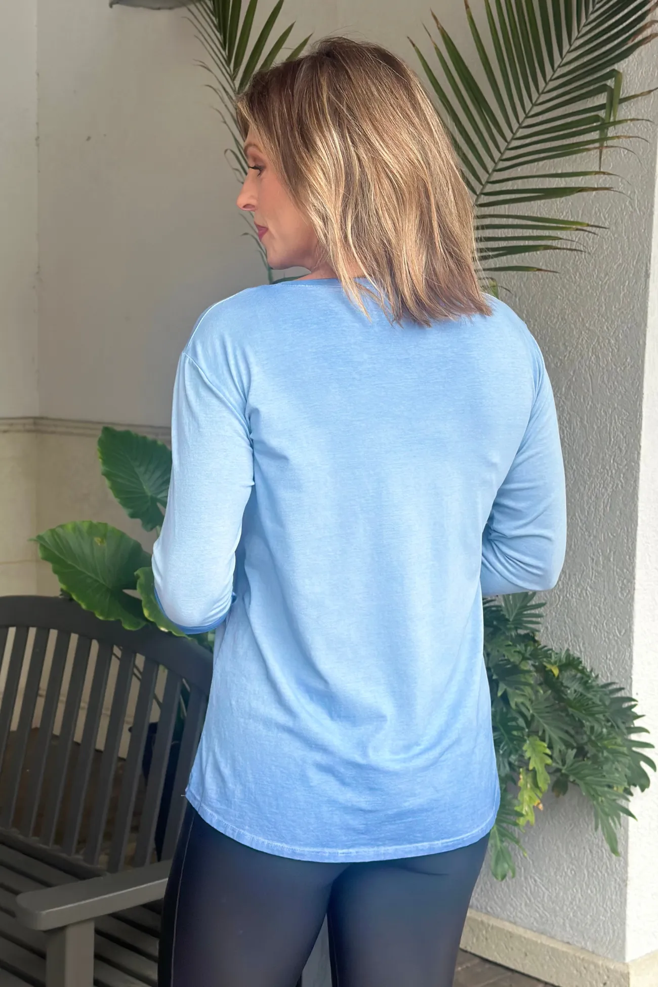 Silver Cascade Sequin Top-Blue