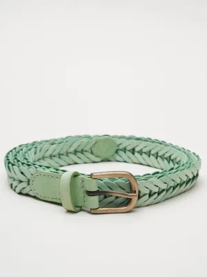 single link woven belt - verde