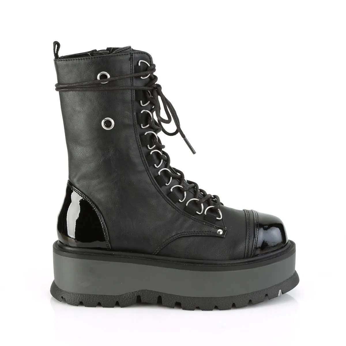 SLACKER-150  Black Vegan Leather-Patent
