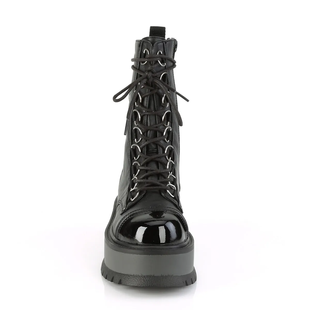 SLACKER-150  Black Vegan Leather-Patent
