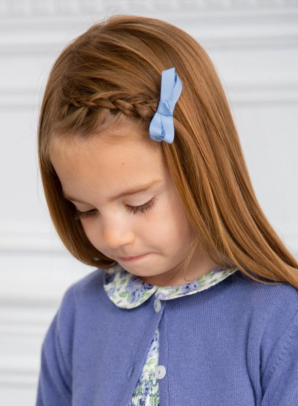 Small Bow Hair Clip in French Blue
