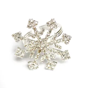 Snowflake Silver Rhinestone Ring Napkin Holder, 2-inch