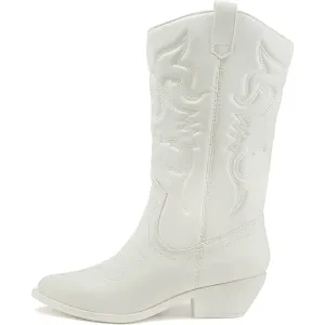 Soda Reno Women Western Cowboy Pointed Toe Knee High Pull On Tabs Boots | Multiple Colors and Sizes