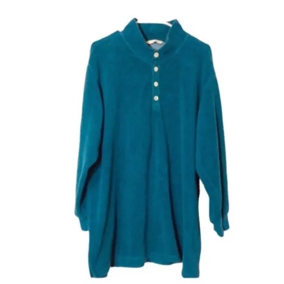 SOFT SURROUNDINGS Cuddle Pullover Teal SWEATER Size XL