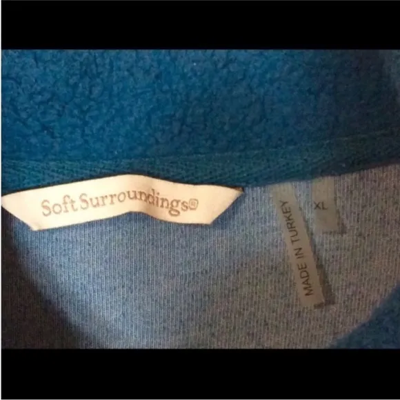 SOFT SURROUNDINGS Cuddle Pullover Teal SWEATER Size XL