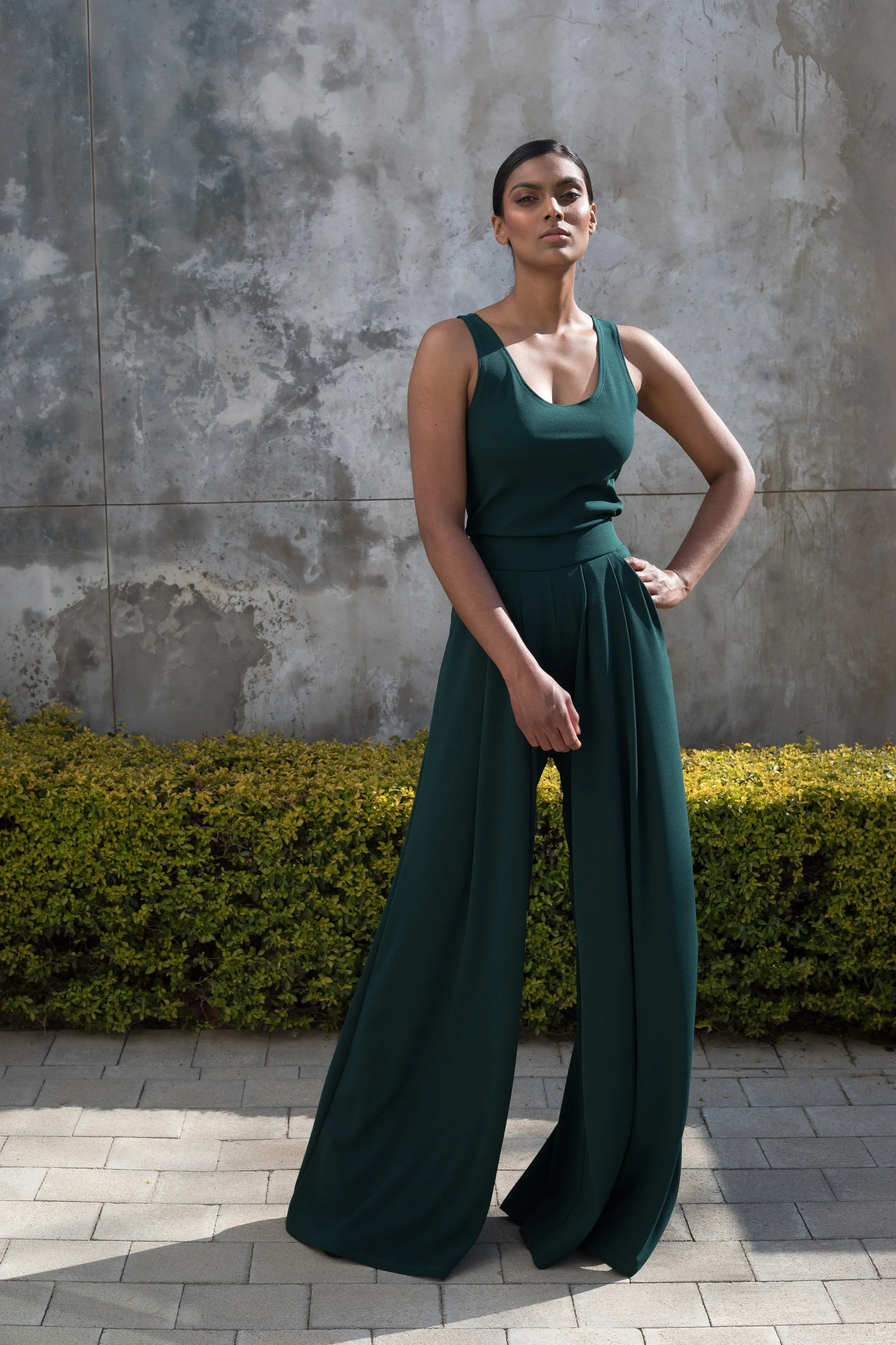 Spring 2022 - Emerald Green Stroll Wide Leg Pants