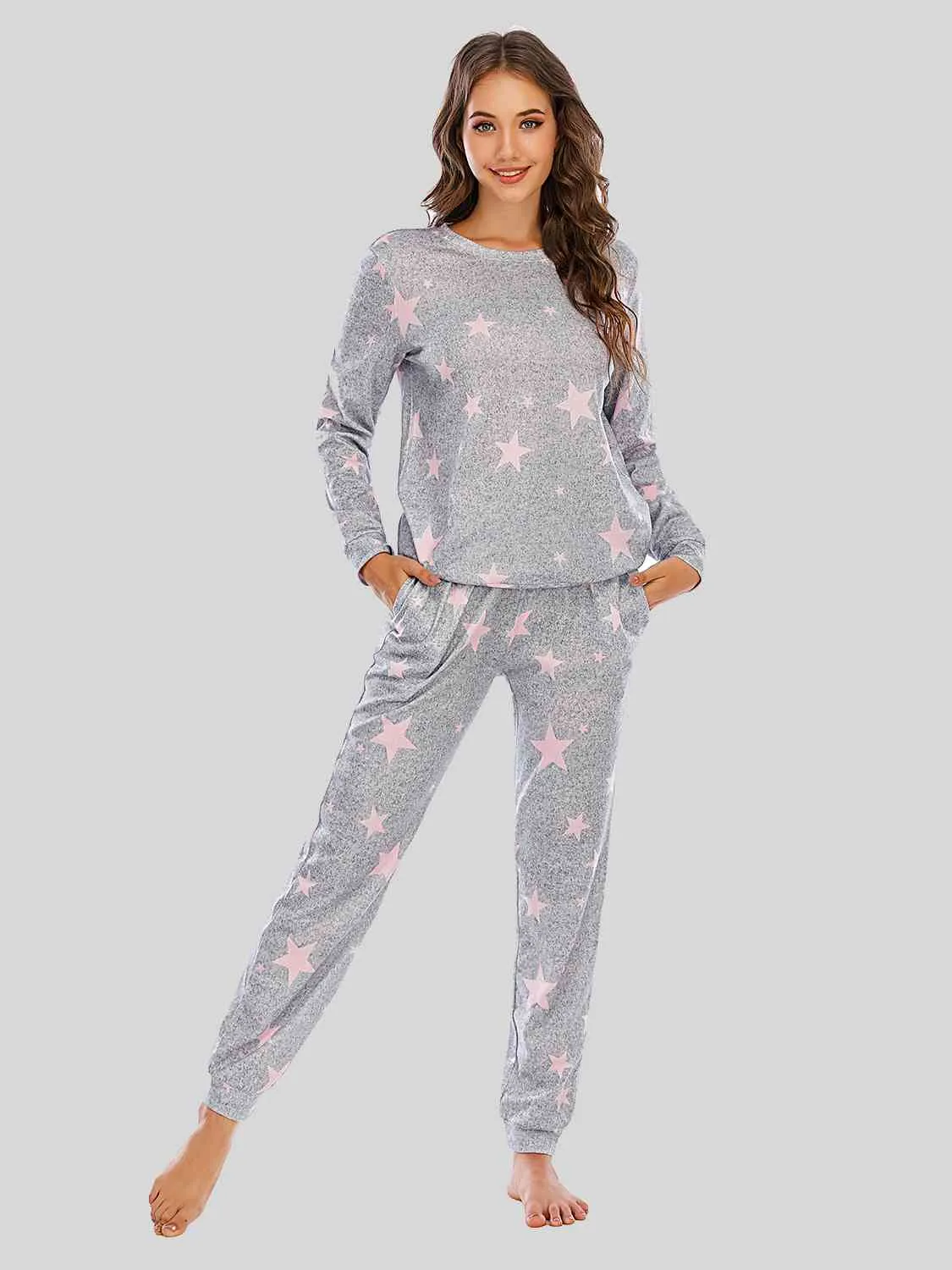 Star Top and Pants Lounge Set (4 Colors)