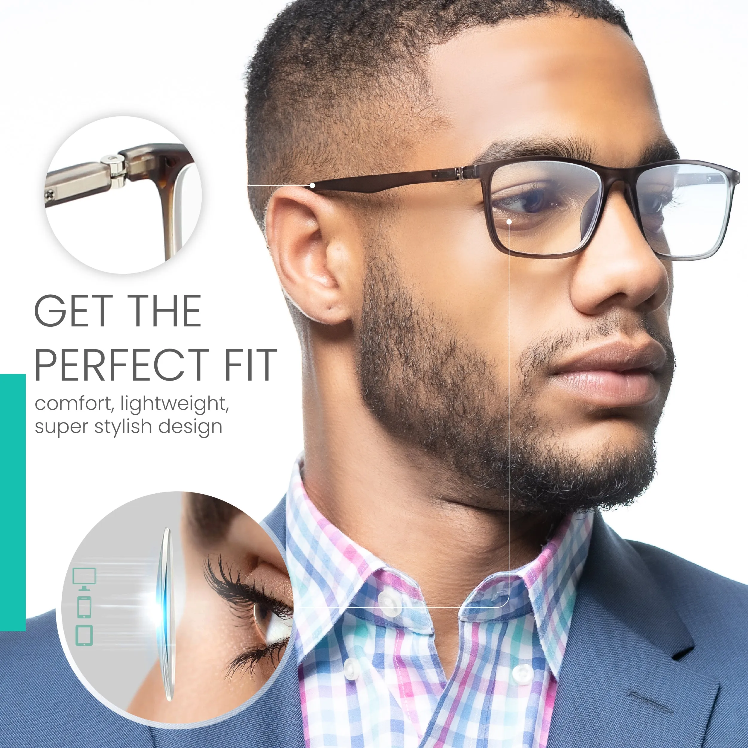 Stylish Wide Frame Reading Glasses for Men | R-775