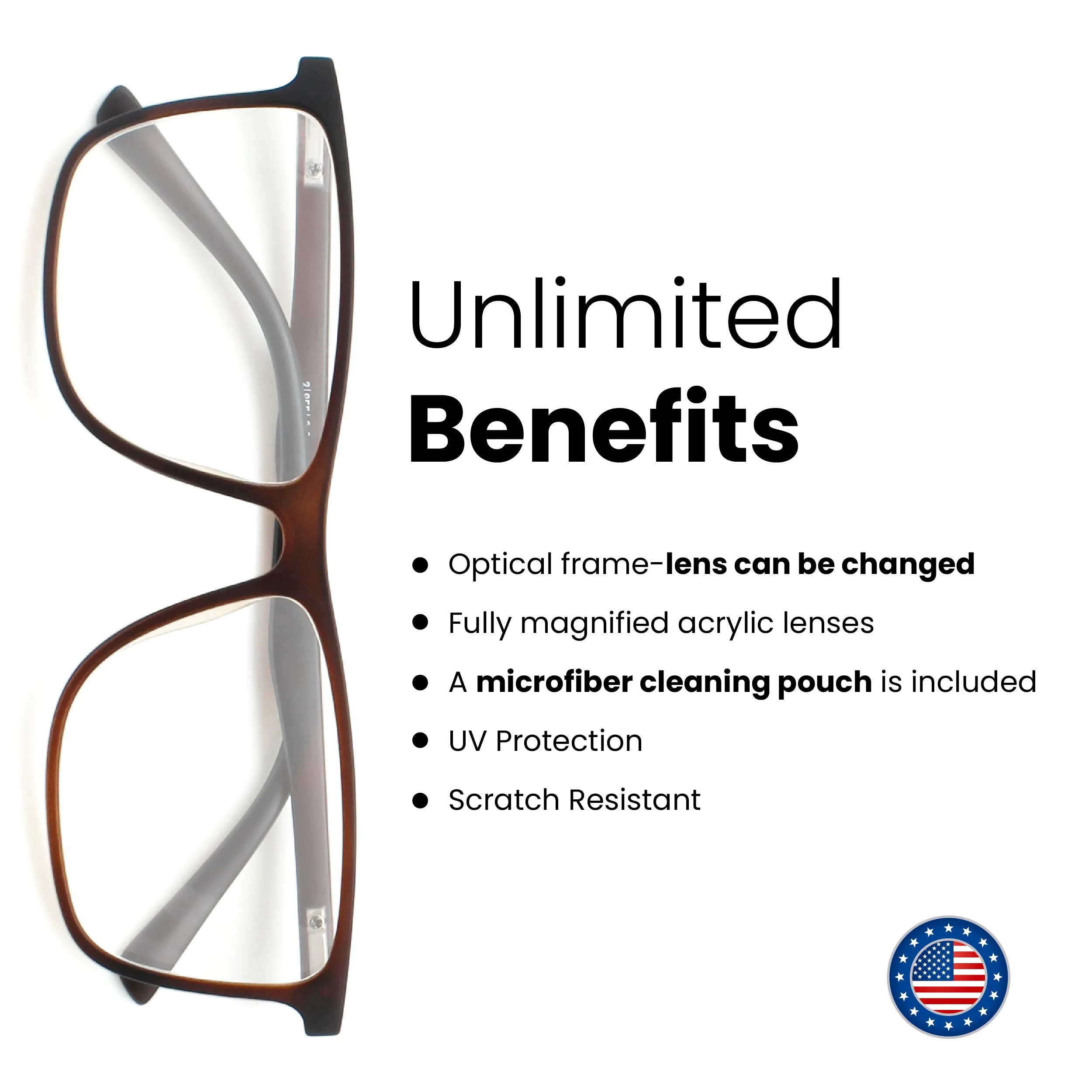 Stylish Wide Frame Reading Glasses for Men | R-775